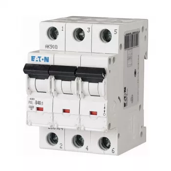 EATON PXL-C40/3 Miniatiūrinis grandinės pertraukiklis (MCB), 3 polių, 40 A, C kreivė, 10 kA, 230/400 V AC