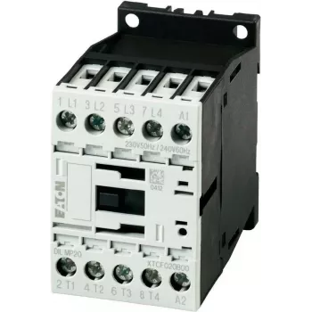 Eaton DILM9-10 galios kontaktoris, 3 polių + 1NO, 230V AC 50Hz / 240V AC 60Hz ritė, 9A AC-3, 4kW, DIN bėgelis