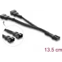 Delock Y ventiliatoriaus kabelis 1 x 4 kontaktų PWM lizdas į 2 x 4 kontaktų PWM kištuką su pintu apvyniojimu 13,5 cm juodas