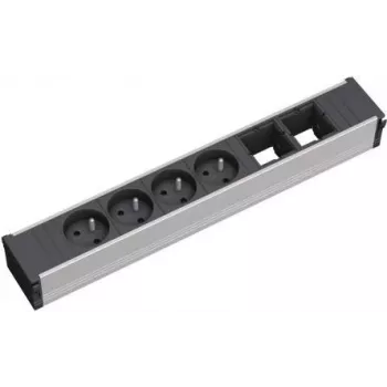 Bachmann CONI 4xUTE 2xABD maitinimo paskirstymo įrenginys, 4 universalūs lizdai, 2 USB įkrovimo prievadai, juodos spalvos