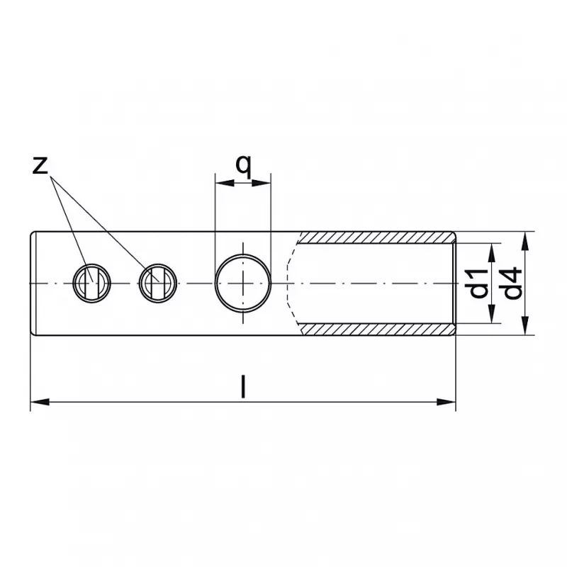 Klauke 553R vamzdinis varžtinis jungiklis, 16 mm², litavimo anga, žalvaris, alavuotas