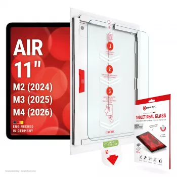 DISPLEX Tablet Real Glass ekrano apsauga, skirta iPad Air 11 colių (2024/2025/2026) - grūdintas stiklas, 9H, HD skaidrus
