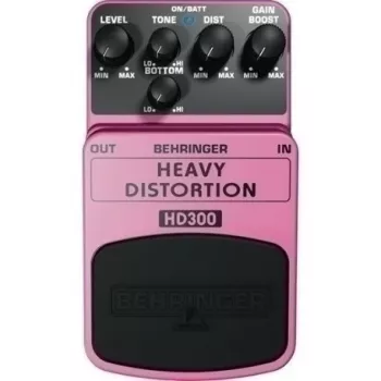 Behringer HD300 Heavy Distortion efektų pedalas elektrinei gitarai - itin kompaktiškas, 9V DC, buffered bypass, juodos spalvos