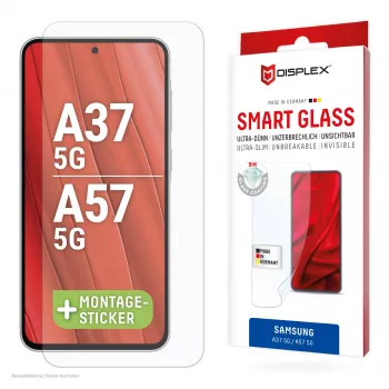 DISPLEX Smart Glass ekrano apsauga, skirta Samsung Galaxy A37 5G / A57 5G – 9H grūdintas stiklas, itin skaidrus, be burbuliukų