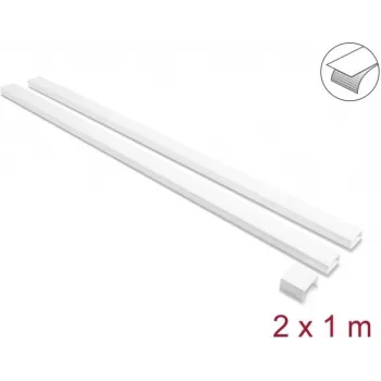 Delock lipnus kabelių kanalas su stumdomu dangteliu 40 x 19 mm, jungiamoji detalė, 1 m, 2 vnt., baltas