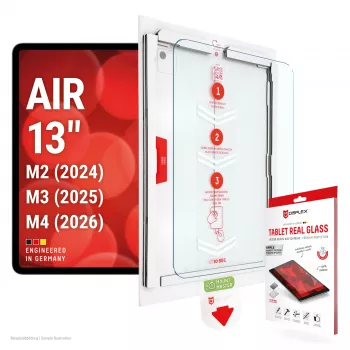 DISPLEX Tablet Real Glass ekrano apsauga, skirta iPad Air 13 (2024/2025/2026) - grūdintas stiklas, 9H kietumas, itin skaidrus