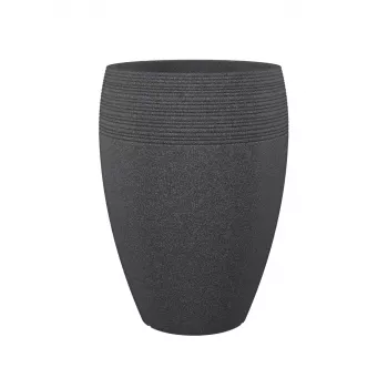 Emsa Landhaus gėlių vazonas 283/65 juodas-granitas D47 – 47 cm apvalus vazonas, 38 L, atsparus UV ir šalčiui, vidaus/lauko