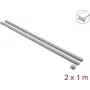 Delock lipnus kabelių kanalas su stumdomu dangteliu 24 x 14 mm, 1 m, 2 vnt., pilkas, su jungtimi