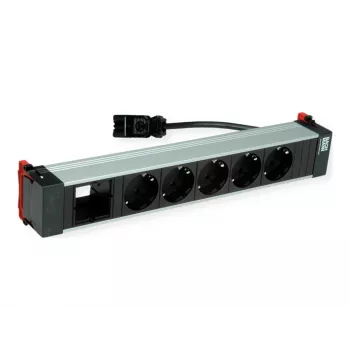Bachmann POWER FRAME 5x Schuko lizdas 1x modulio vieta 0,2 m GST18i3 juoda