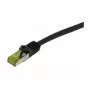 SYNERGY21 CAT6A S/FTP Patch Cable RJ45, 500 MHz, 7,5 m, juoda, TPE/LSZH, vidaus/lauko, atspari UV/vandeniui/alyvai, AWG26, CAT7 žaliava