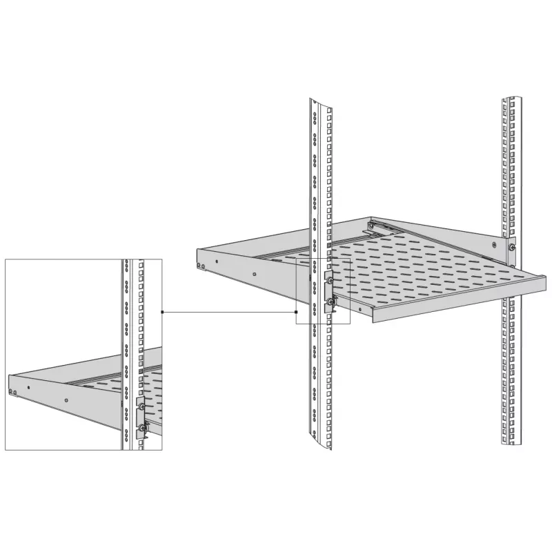 EFB Elektronik 19 inch 2U ištraukiamoji lentyna, 355 mm gylio, montuojama priekyje, 20 kg, šviesiai pilka RAL 7035