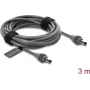Delock 91824 nuo DC 5,5 x 2,1 mm iki DC 5,5 x 2,1 mm maitinimo laidas, skirtas Starlink Mini, 3 m, pilkas