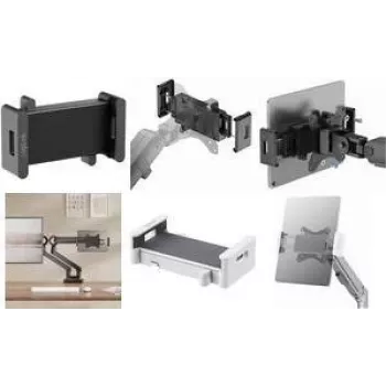 LogiLink BP0204 Universalus VESA planšetinio kompiuterio ir išmaniojo telefono laikiklis monitoriaus rankenai, juodos spalvos, 4,7 colio-15 colių, 360° sukimasis, 1 kg apkrova