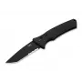 Heckler & Koch FD01 automatinis Tanto D2 sulankstomas peilis, juoda aliuminio rankena, D2 plieno ašmenys, mygtuko užraktas, 85 mm ašmenys