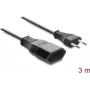 Delock Europlug ilginimo laidas CEE 7/16 kištukas į lizdą 2 x 0,75 mm², 3 m, juodas