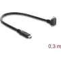 Delock USB 5 Gbps laidas USB Type-C vyriškas tiesus į USB Micro-B vyriškas 90° kampu į viršų su 18 mm varžtų atstumu, 0,3 m, juodas