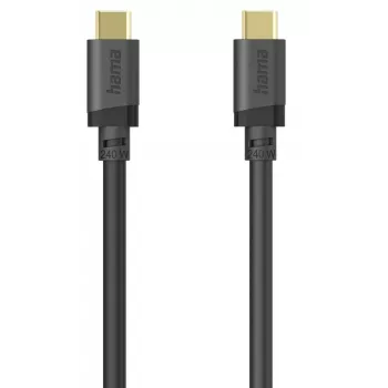 USB-C į USB-C laidas 5 Gbps, 240 W, 0,75 m, juodos spalvos