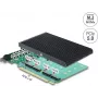 Delock PCI Express 5.0 x16 kortelė į 4 x vidinius NVMe M.2 Key M su radiatoriumi - Bifurkacija