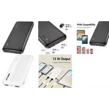 LogiLink PA0372W Power Bank 10000 mAh baltas - 20W PD ir QC 3.0, dvigubas USB-A ir USB-C