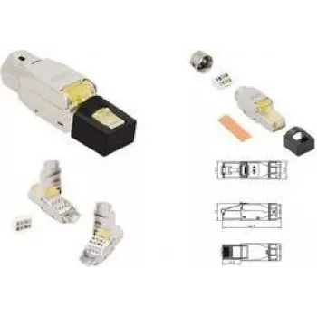 LogiLink MP0085 lauko montavimo Cat.8.1 RJ45 kištukas, ekranuotas, ypač trumpas