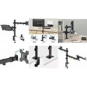 LogiLink BP0220 Monitoriaus ir nešiojamojo kompiuterio stalo laikiklis, 17-32 colių, 10kg monitoriui, 9kg nešiojamajam, juodas