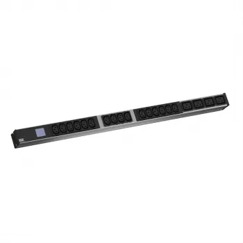 Bachmann BN0500 Local Metered 1U 19 inch aliuminio PDU, 6x C13 + 2x C19, CEE 16A, apsauga nuo viršįtampių, 3m