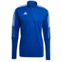 adidas Tiro 21 treniruočių viršus vyrams Team Royal Blue/White ilgomis rankovėmis su ketvirčio užtrauktuku, dydis XL