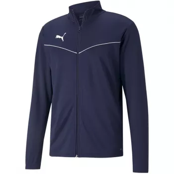 PUMA teamRISE treniruočių poliesterio striukė tamsiai mėlyna 657392 06 S vyriška užtrauktuku užsegama futbolo striukė