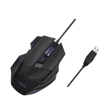 LogiLink ergonomiška optinė pelė 7 mygtukai USB laidinė vertikali dešinei rankai juoda