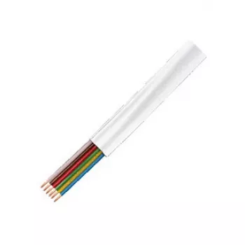 LogiLink CM06W plokščias telefono kabelis, 6 gyslų CCA, 6x 0,12 mm, baltas, 100 m ritė