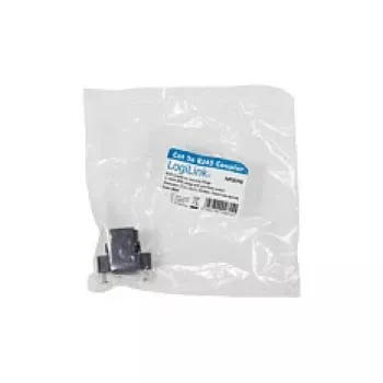 LOGILINK NP0098 RJ45 mova su tvirtinimo flanšu, 2x RJ45 lizdai, Cat.5e UTP, juoda