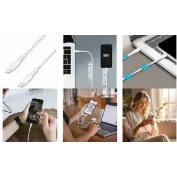 LogiLink CU0265 USB 2.0 Type-C laidas, 3 m, baltas, 480 Mbps, 60W įkrovimas