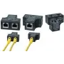 LogiLink RJ45 prievado dvigubintuvas, T adapteris, 1x RJ45 lizdas į 2x RJ45 lizdus, 10/100 BaseT, juodos spalvos (MP0137)