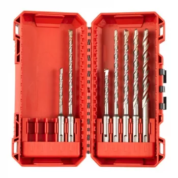 Milwaukee SDS Plus M2 plaktukinio grąžto rinkinys, 7 vnt. (5, 6, 8 x 110 mm; 6, 8, 10, 12 x 160 mm)