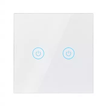 LogiLink WiFi išmanusis EU šviesos jungiklis, 2-jų grupių, suderinamas su Tuya, baltas