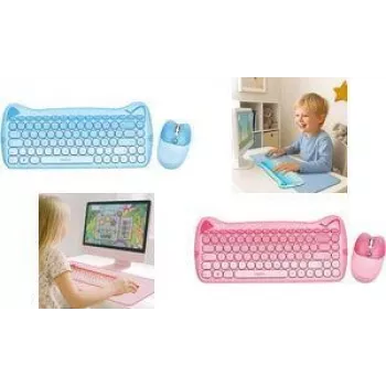 LogiLink Kids Keyboard 2.4G Combo rinkinys, rožinė