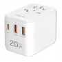 LogiLink PA0356 USB-A/C kelioninis įkroviklis 20W GaN 3 prievadų baltas