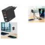 LogiLink 48W GaN USB sieninis įkroviklis, 4 prievadai, 3x USB-A QC + 1x USB-C PD, euro kištukas, juodas (PA0377)