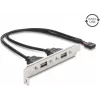 Delock USB 2.0 lizdo laikiklis su 2 x EASY USB Type-A prievadais