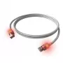EasyLan DualBoot LED Patch Cable RJ45 S/FTP Cat.6A (Class EA), saCon Connector, LSOH, pilka, 0,5 m