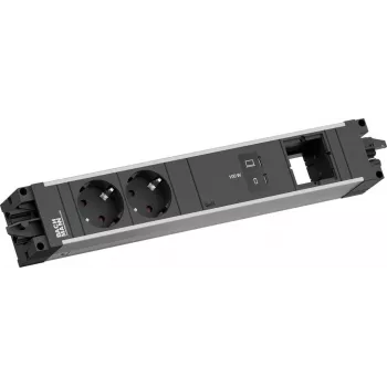 Bachmann STEP ALU 2x Schuko 1x USB-C 100W 1x Custom Module maitinimo paskirstymo blokas