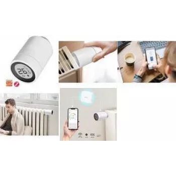 LogiLink Zigbee išmanusis termostato radiatoriaus vožtuvas su LCD ekranu, suderinamas su Tuya, baltas