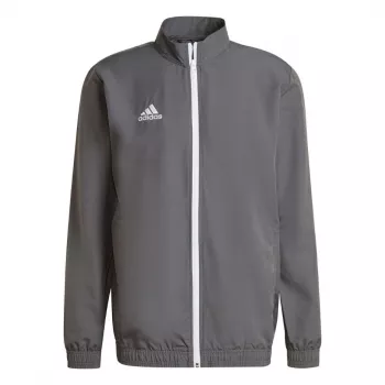 adidas Entrada 22 Presentation Jacket vyriška pilka užtrauktuku per visą ilgį, perdirbto poliesterio futbolo treniruočių striukė