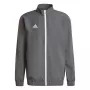 adidas Entrada 22 Presentation Jacket vyriška pilka užtrauktuku per visą ilgį, perdirbto poliesterio futbolo treniruočių striukė