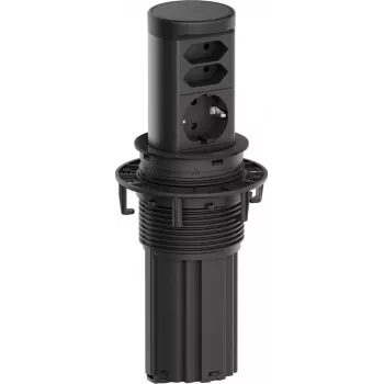 Bachmann ELEVATOR2 stalinis ištraukiamas maitinimo modulis 1x Schuko 2x Europlug juodas 0,5 m
