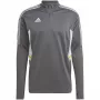 adidas Condivo 22 vyriškas treniruočių megztinis su pusiau užtrauktuku, pilkas/baltas HD2312