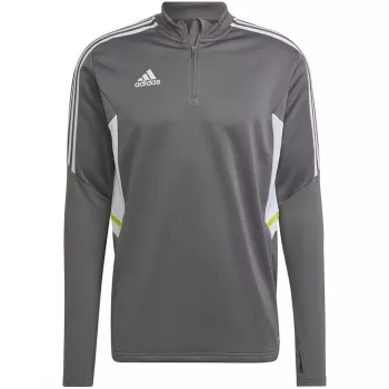 adidas Condivo 22 vyriškas treniruočių megztinis su pusiau užtrauktuku, pilkas/baltas HD2312