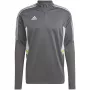 adidas Condivo 22 vyriškas treniruočių megztinis su pusiau užtrauktuku, pilkas/baltas HD2312