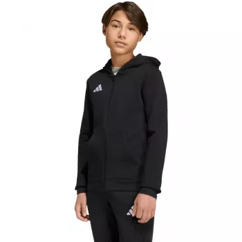 adidas Entrada 26 pilno užtrauktuko gobtuvas vaikams juodas 128cm