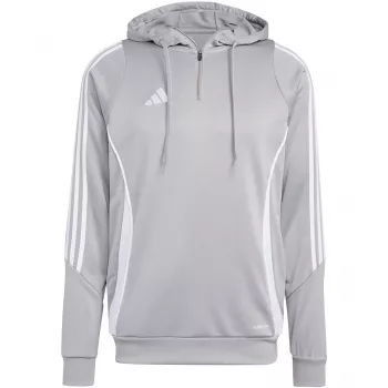 adidas Tiro 24 treniruočių gobtuvas su gobtuvu, vidutinio pilko atspalvio Heather IR7551
